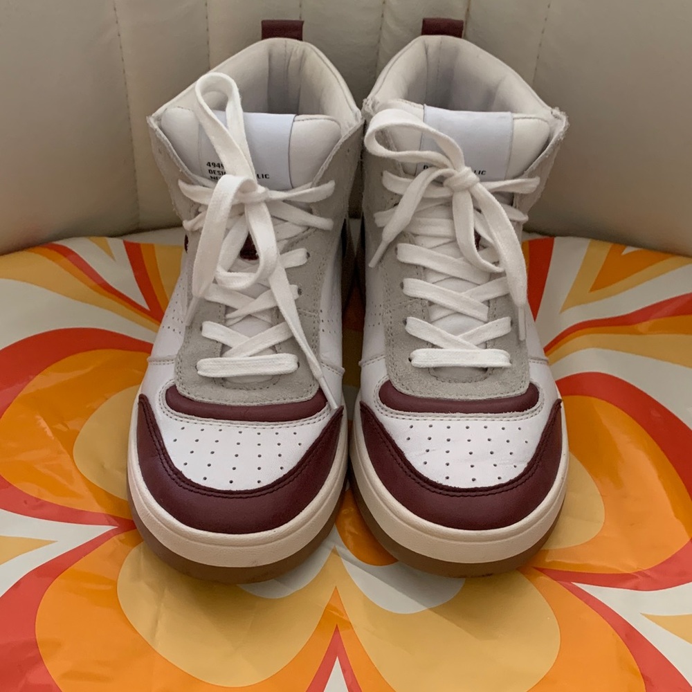 Steve Madden Burgundy and White High-Top Sneakers